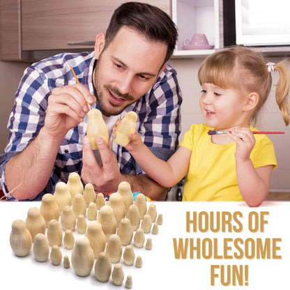 Unfinished Nesting Dolls Lot of 20 Sets by 4 Pcs Matryoshka Dolls DIY Gift 80Pcs