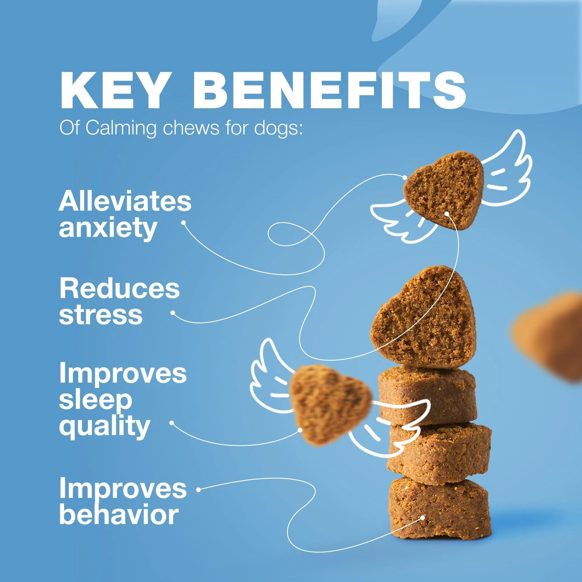 Calming Chews for Dogs Anxiety Dog Calming Treats with Melatonin Valerian Root