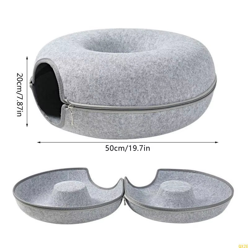 Whiskerway Tunnel Bed – 2-In-1 Cozy Hideout & Play Tube for Curious Kittens