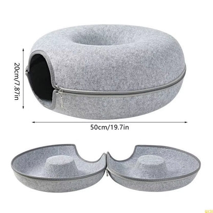 Whiskerway Tunnel Bed – 2-In-1 Cozy Hideout & Play Tube for Curious Kittens