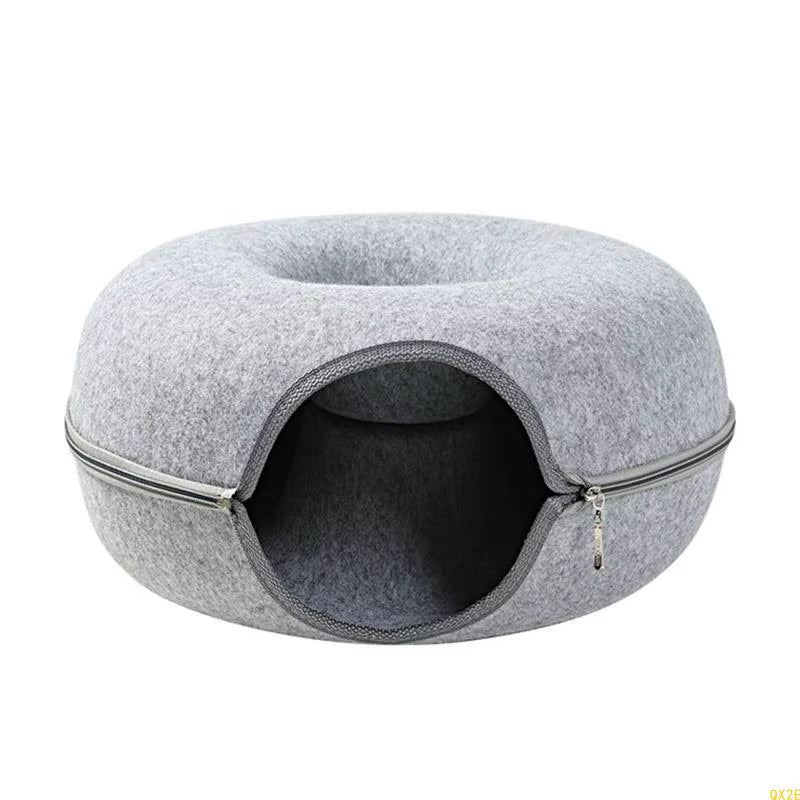 Whiskerway Tunnel Bed – 2-In-1 Cozy Hideout & Play Tube for Curious Kittens