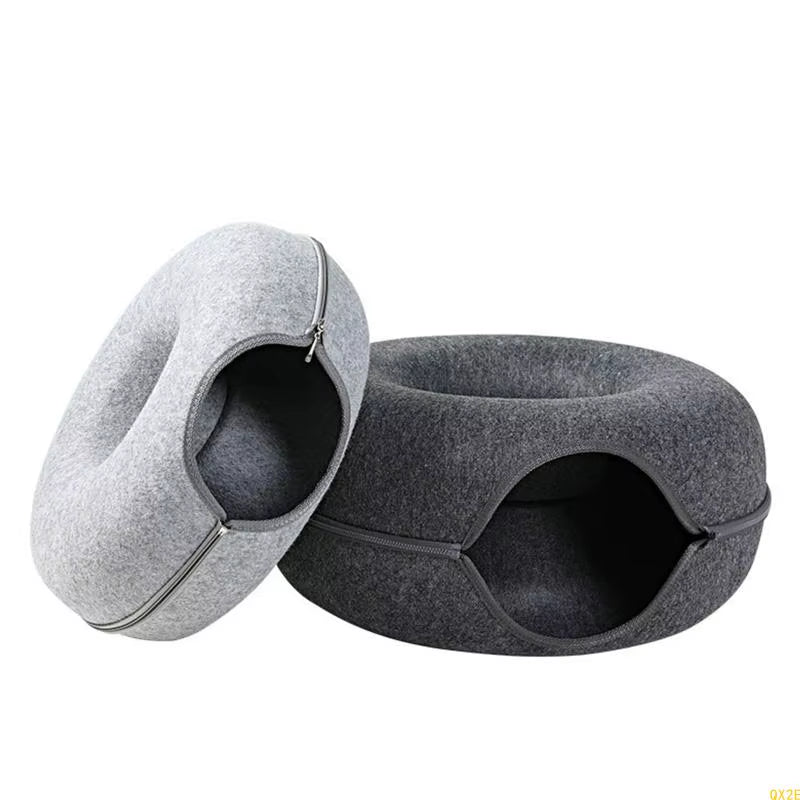 Whiskerway Tunnel Bed – 2-In-1 Cozy Hideout & Play Tube for Curious Kittens