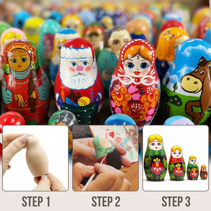 Unfinished Nesting Dolls Lot of 20 Sets by 4 Pcs Matryoshka Dolls DIY Gift 80Pcs