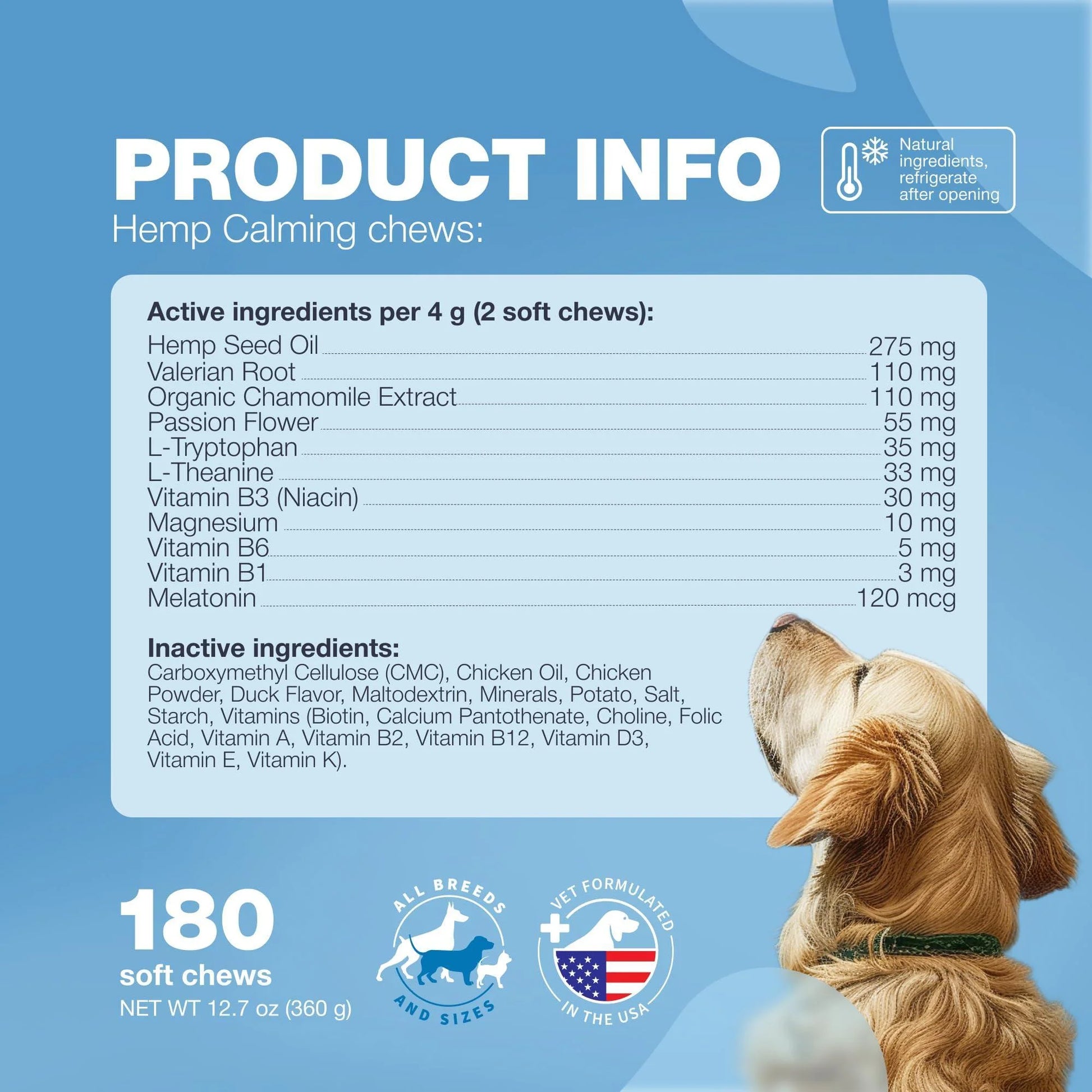 Calming Chews for Dogs Anxiety Dog Calming Treats with Melatonin Valerian Root