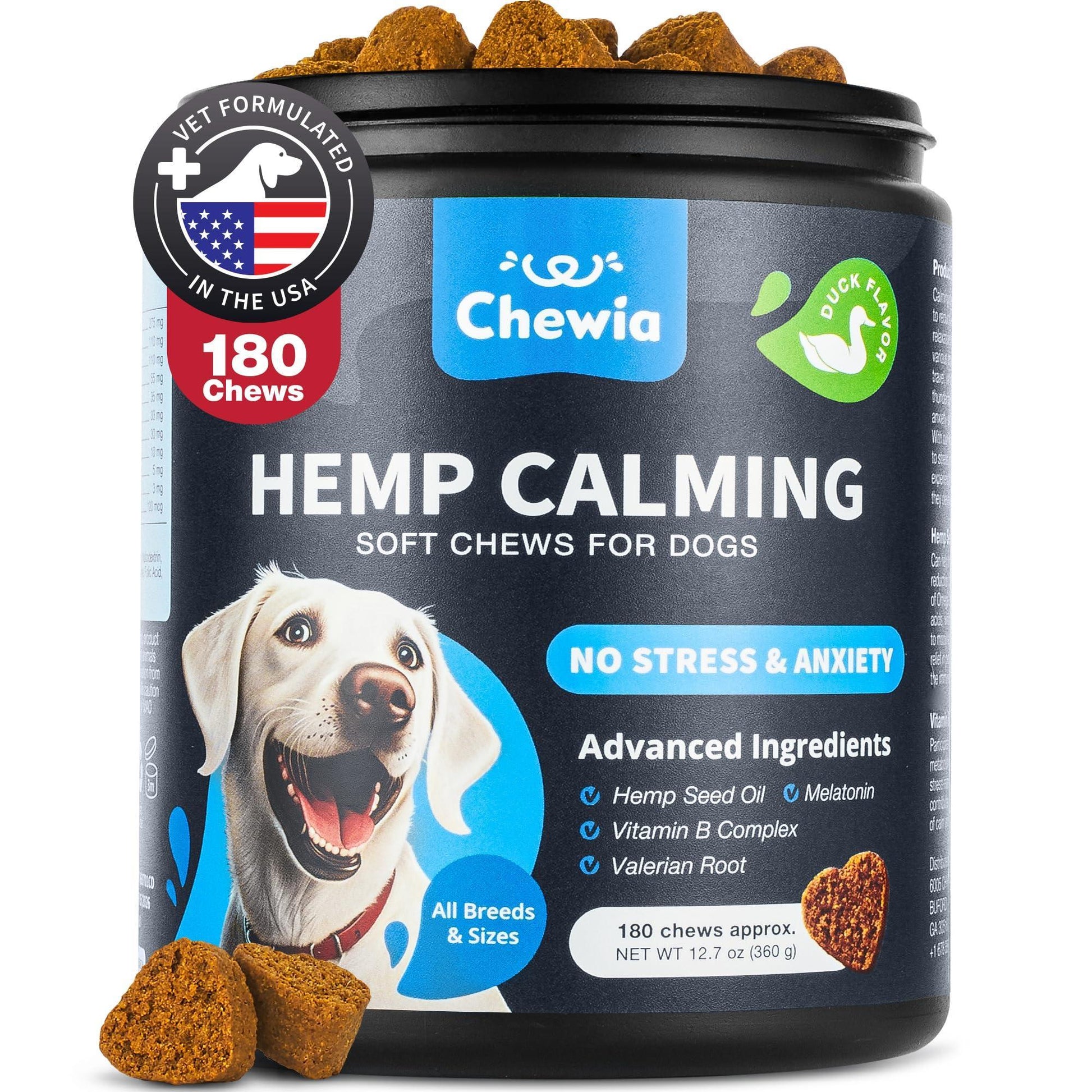 Calming Chews for Dogs Anxiety Dog Calming Treats with Melatonin Valerian Root